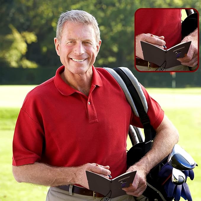 Leather Golf Scorecard Book Golf Yardage Book for Practice Stats and Round Logging - Golf Scorecard Book with Golf Score Cards Pages with Small Golf Pencil, Golf Terminology & Game Formats