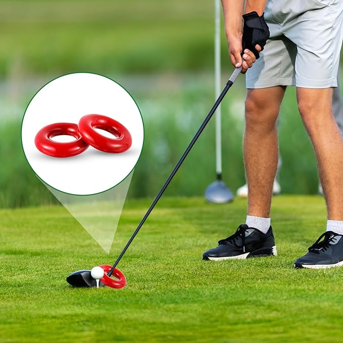 Golf Club Weights Golf Swing Weights for Practice and Warm Up Golf Swing Trainer Rings Golf Swing Weights Stripe with 2 Pcs Weighted Golf Donut Accessory Equipment Tool for Golf Clubs