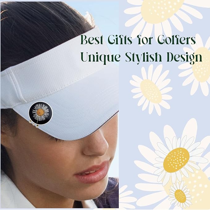 Golf Ball Marker hat Clip with Ball Marker, Handmade Pressed Flower Golf Marker, Golf Gifts, Golf Accessories for Women