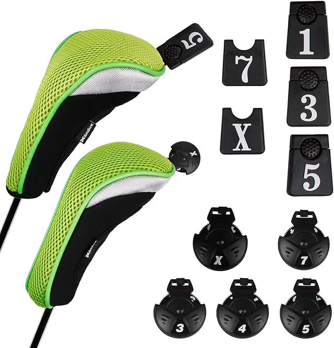 Andux 6pcs/Set Golf Club Head Covers Woods Driver Fairway Hybrid Set (3 Hybrids + 3 Woods)