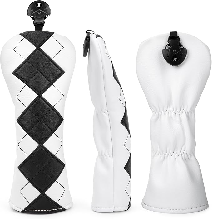 Golf Club Covers Exquisite Embroidery Driver Covers Fariway Wood Headcover Hybrid Cover Leather Golf Headcovers for Most Brand