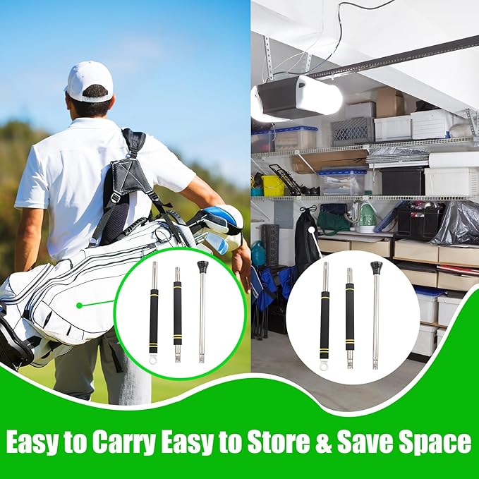 Golf Ball Picker Upper,30 to 44In Golf Ball Retriever with Suction Cup Heavy Duty Stainless Steel Tube Scramble Stick with Sponge Long Handle Lightweight Easy to Carry Golf Ball Grabber