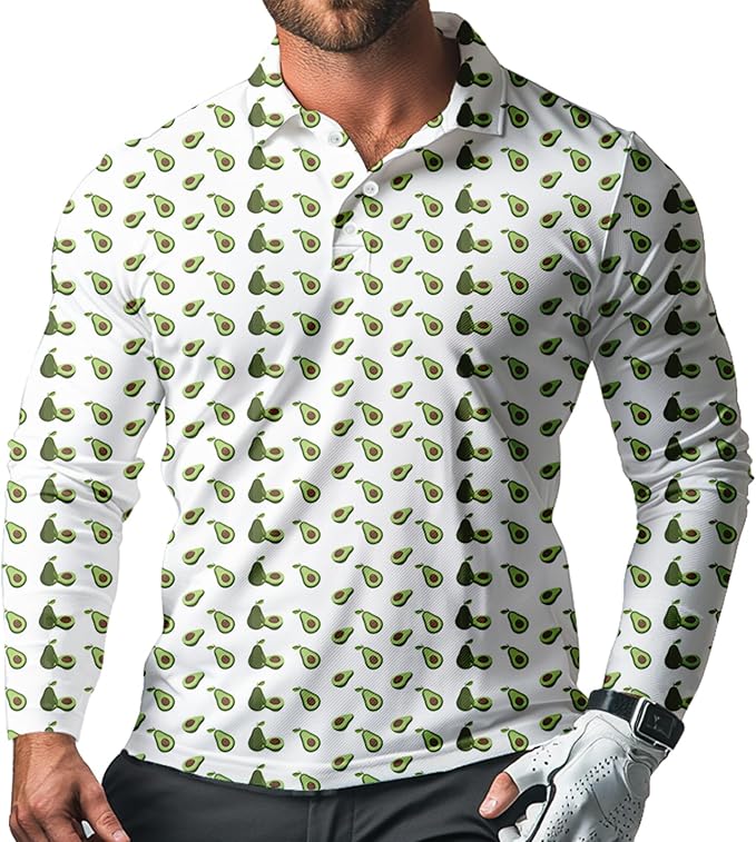 Men's Long Sleeve Golf Shirt Quick Dry 3 Button Work Fishing Outdoor Casual Collar Shirt