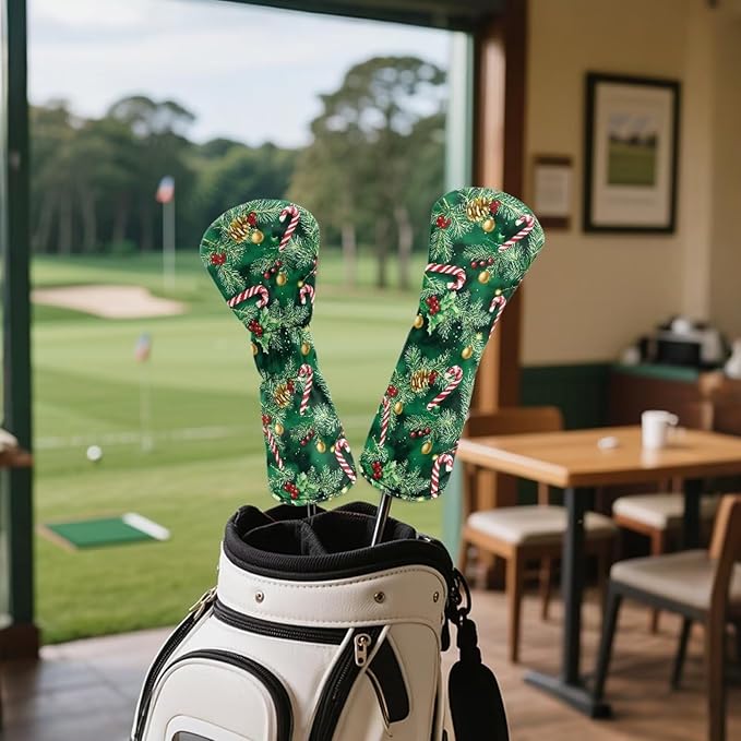 Golf Club Head Covers for Club Protective, Waterproof PU Leather Driver Fairway Wood Hybrid Head Cover