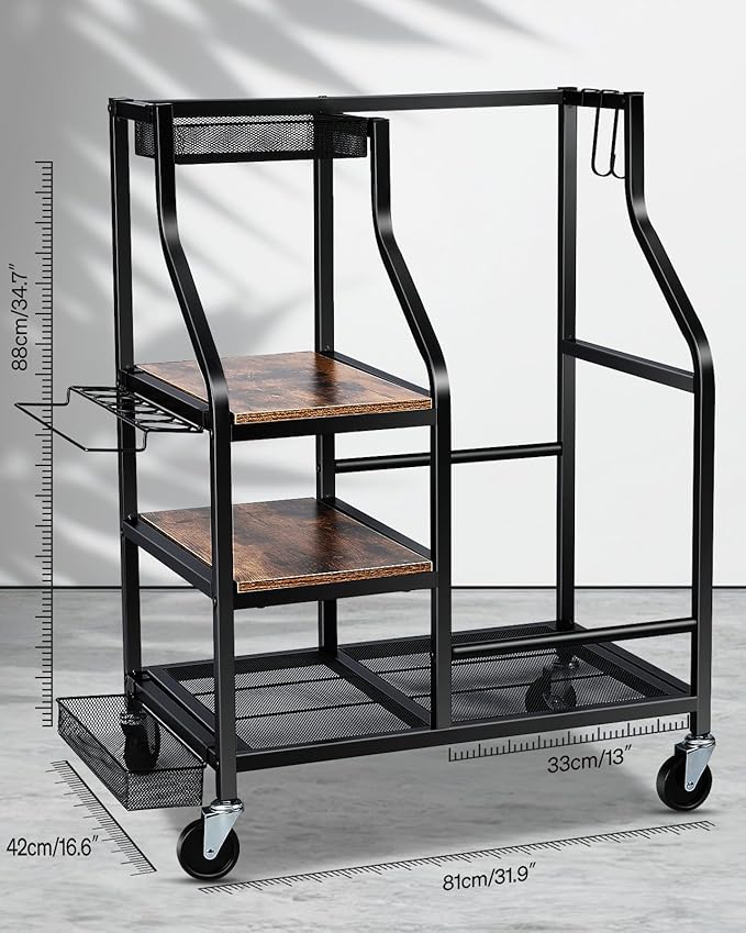 Golf Bags Storage Garage Organizer- Golf Bag Stand for Golf Bags, Clubs, Balls, Golf Equipment Accessories, Golf Bag Storage Rack with Wheels for Garage, Club, Basement