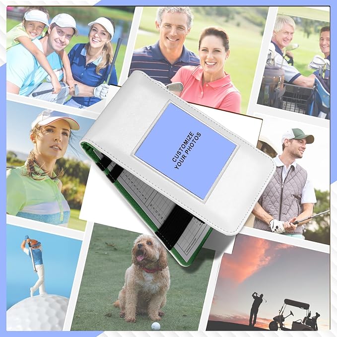 2thpart Astronaut Embroidery Golf Scorecard Holder & Yardage Book Cover, Pencil Included, Black, 7.1" x 4.4"