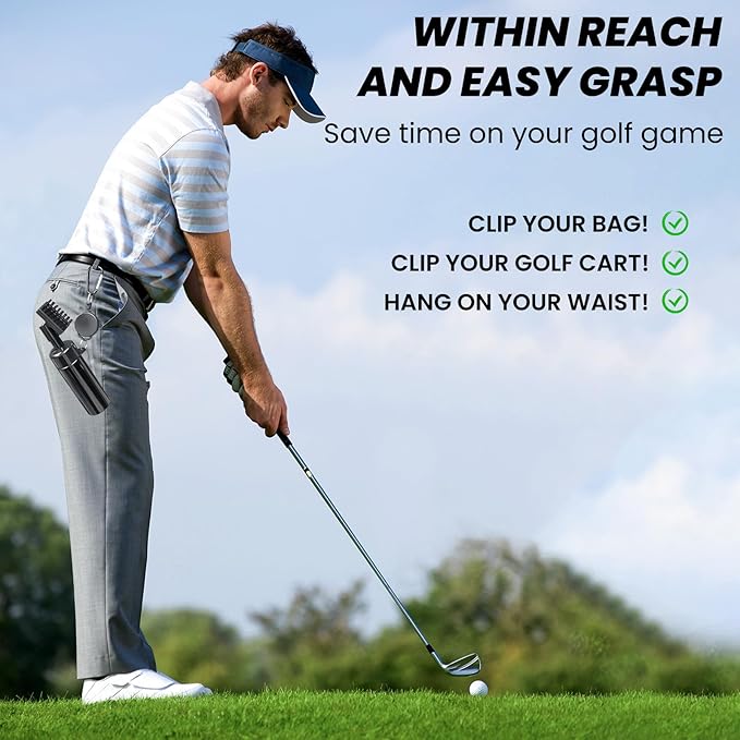 Golf Club Cleaner, Non-Leaking Stretchable Golf Club Brush with Microfiber Golf Towel (23.6 * 15.7 in), Strong Bristles Golf Brush Can Hold 5oz Water, Essentials Golf Accessories for Men