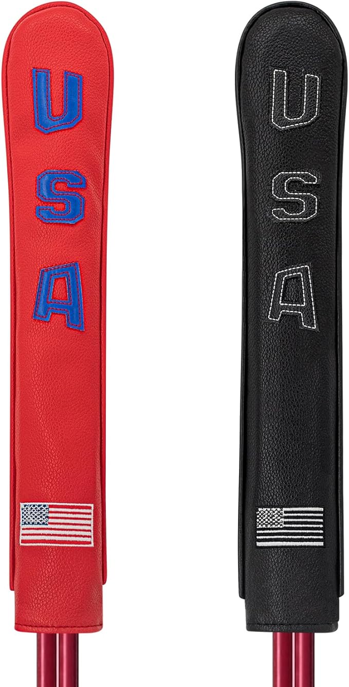 Golf Alignment Stick Cover Premium Leather Perfect Cover for Alignment Sticks Classic Blank Direction Rod Design Alignment Sticks Holder Golf Club Protector.