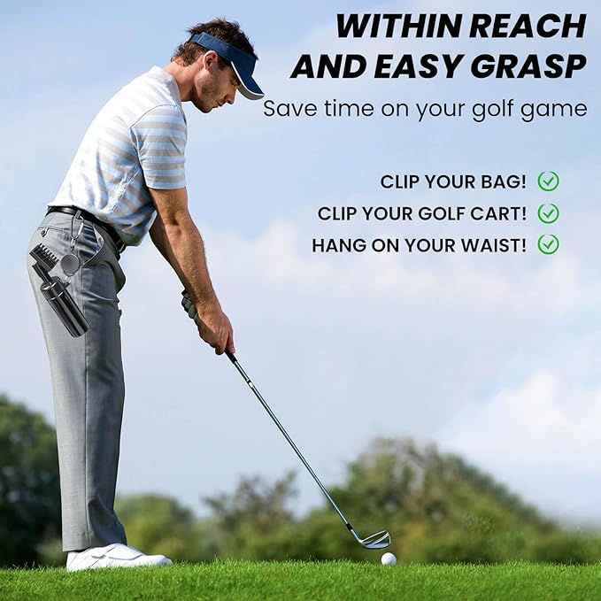 Golf Club Cleaner, Non-Leaking Stretchable Golf Club Brush with Microfiber Golf Towel (23.6 * 15.7 in), Strong Bristles Golf Brush Can Hold 5oz Water, Essentials Golf Accessories for Men