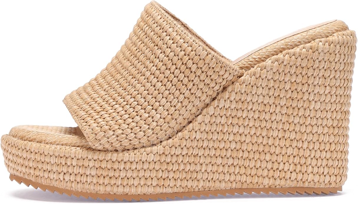 VICKI·VICKI Wedges for Women Platform Sandals Wedge Heels for Sandals Comfortable Summer Espadrille Shoes Ankle Strap&Open Toe