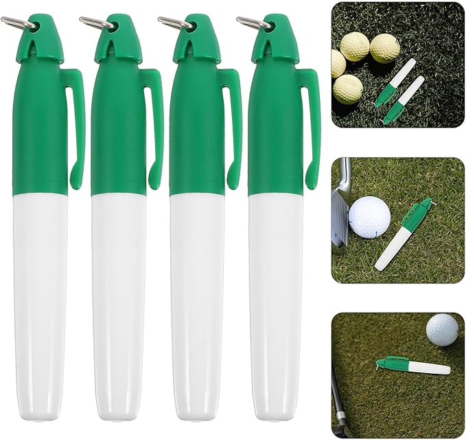 4pcs Golf Ball Line Marker Pen Drawing Tool for Precise Golf Ball Alignment and Marking User-Friendly Versatile and Construction Use Green