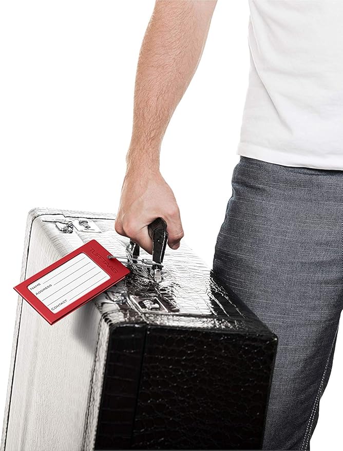 Luggage Tags Business Card Holder by TUFFTAAG - Durable Travel ID Bag Tag in Multiple Color Options, Perfect for Suitcases, Backpacks, and Carry-Ons, Easy Identification, Secure and Stylish