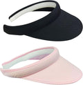 2 Pack Sun Visor Hats Women Men Clip On Wide Brim Visors Hat Outdoor Sports Golf Beach Travel Tennis Caps