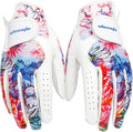 wosofe Golf Glove Women Ladies Pair Cool Leather Both Hand Summer Floral Colorful Breathable Sport Gloves