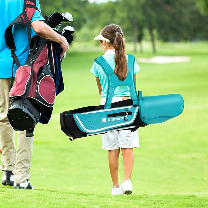 Goplus Junior Complete Golf Club Set for Kids, Right Hand Golf Clubs with Stand Bag, Rain Hood, Golf Practice Set for Ages 5-7,8-10,11-13 Boys Girls