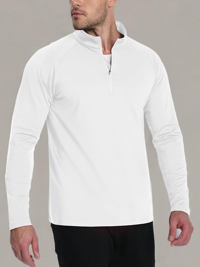 TACVASEN Men's Quarter Zip Pullover Fleece Lined Thermal Long Sleeve Golf Shirt 1/4 Zip Warm Winter Sweatshirts