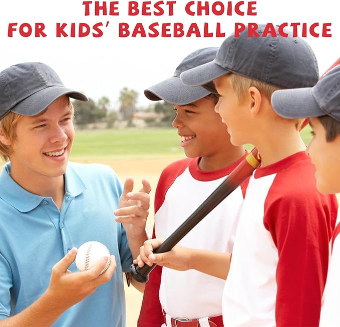 12 Pack Standard Size T-Ball Baseballs - Unmarked & Soft Practice Balls for League Play - Durable Synthetic Leather Cover - Rubber Filling - Perfect for Training, Hitting, Batting, Fielding