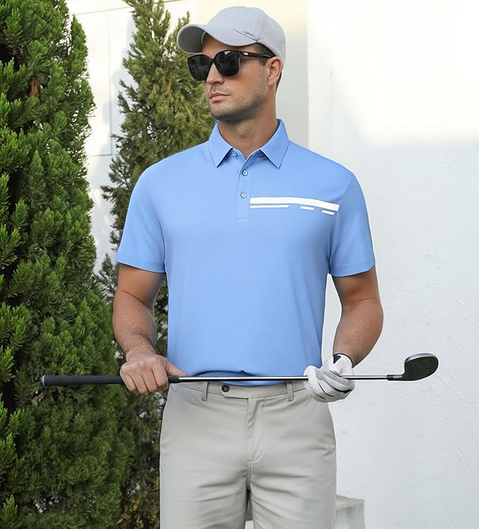 Alex Vando Mens Golf Shirt Moisture Wicking Performance & Polished Style Polo Shirts for Men