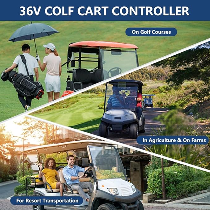 1206-4301 Golf Cart Controller, 36V 350A Speed Controller for EZGO TXT, Medalist, MPT 800, Workhorse 800 (1994-2012), Compatible with Curtis, ITS Throttle Type, 5-Pin, Part Number 25864G09, 25864G04
