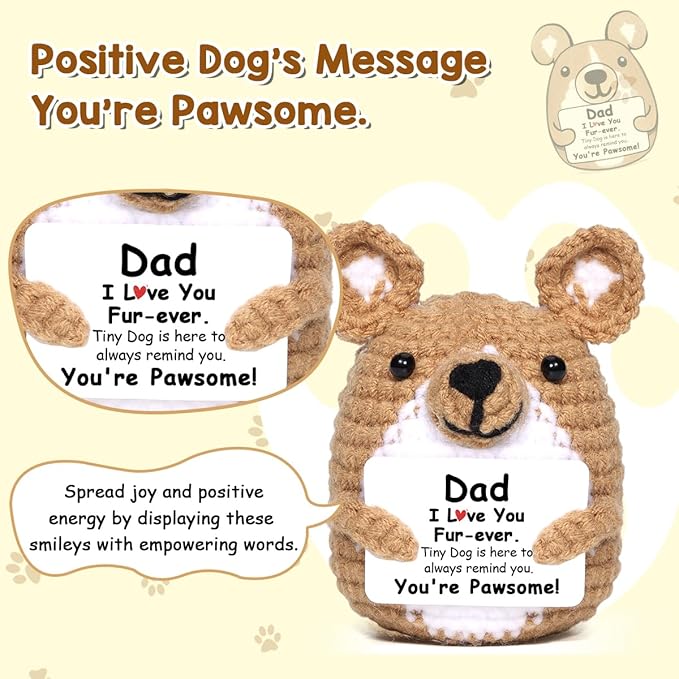 AICase Funny Dog Gifts for Dad from Daughter Son, Fathers Day Birthday I Love You Handmade Crochet Christmas Easter Cute Gag Small things Stuff Presents Dog Dad Gifts for Men Corgi Lovers Papa