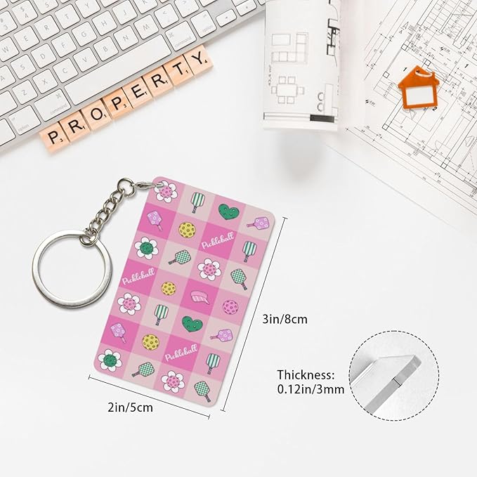 Keychain - Rectangular Acrylic Keychain Daily Key Ring Car Key Fob Holder 2X3 Inch
