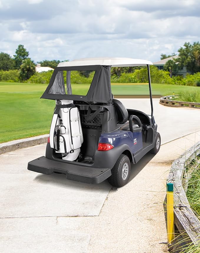 KEMIMOTO Foldable Rear Golf Cart Rain Cover for 2 Passenger Golf Bag Cover Compatible with Club Car Tempo