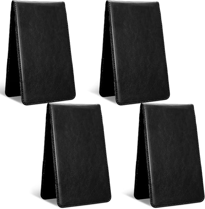 Honoson 4 Pcs Golf Scorecard Holder PU Leather Golf Yardage Book Cover Scorecard Book Score Holder Protector Gift Accessories, 4.3 x 7 Inches