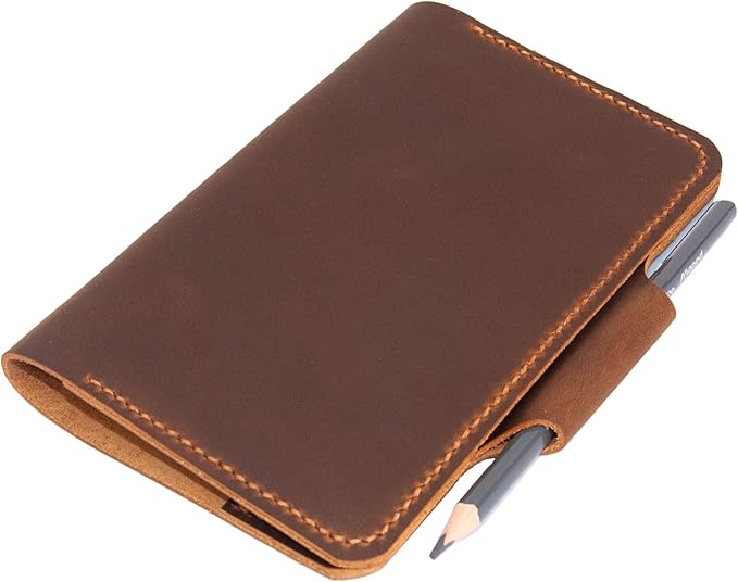 Personalized Leather Golf Scorecard Holder Cover, Handmade Yardage Book Cover Holder With Pencil Holder, Custom Leather Yardage Book Cover Holder, Golf Gift