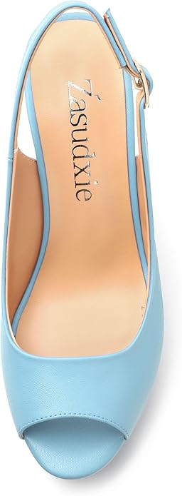Womens Peep Toe Wedge Heels Matte Fashion Cork Slingback Pumps Platform Wedge Sandals 3.94 Inches