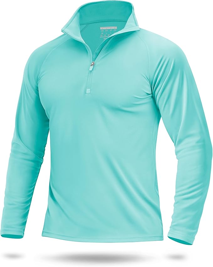 Boladeci Men's UPF 50+ Sun Shirts 1/4 Zip Long Sleeve SPF UV Protection Lightweight Quick Dry Quarter Zip Golf Shirts