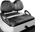 NOKINS Golf Cart Seat Covers, Fit Club Car Precedent OEM Standard Front Seat Cushion, Club Car Precedent Accessories Vinyl Seat Covers, No Nails Required(Carbon Fiber Black&Black)