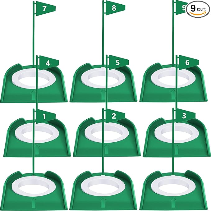 Sotiff Golf Putting Practice Cup Hole Training Aids Golf Accessories Training Putters with Plastic Flag for Adult Office Garage Yard Indoor Outdoor Practice