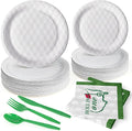 144 Pcs 3D Golf Ball Party Supplies Paper Ball Plates and Napkins Dinnerware Set Tableware Supplies Includes Paper Plates Napkins Forks Serve 24 for Birthday Sports Party decorations