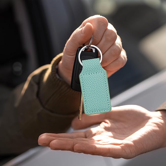 LaserGram Rectangle Keychain, Coat of Arms Germany, Personalized Engraving Included (Basketball Teal)
