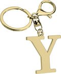 Stainless Steel Gold Letter A-Z Keychain for Women Men, Initial Letter Pendant with Key Ring, Charms for Key Backpack Bag