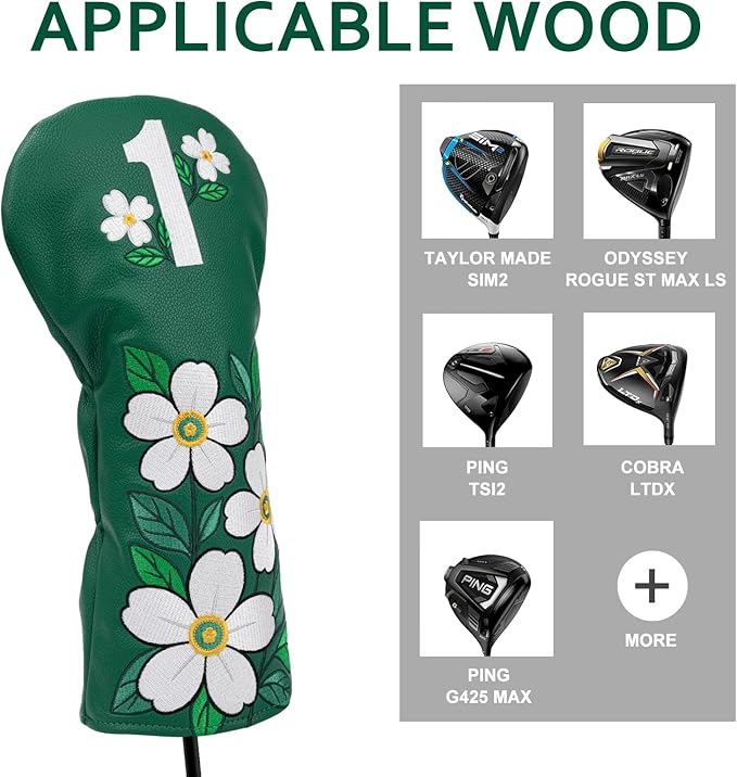 Golf Club Covers Driver Headcovers Fairway 3 Wood Headcover Hybrid Cover Faux Leather Rescue Headcovers Golf Head Covers for Most Brand