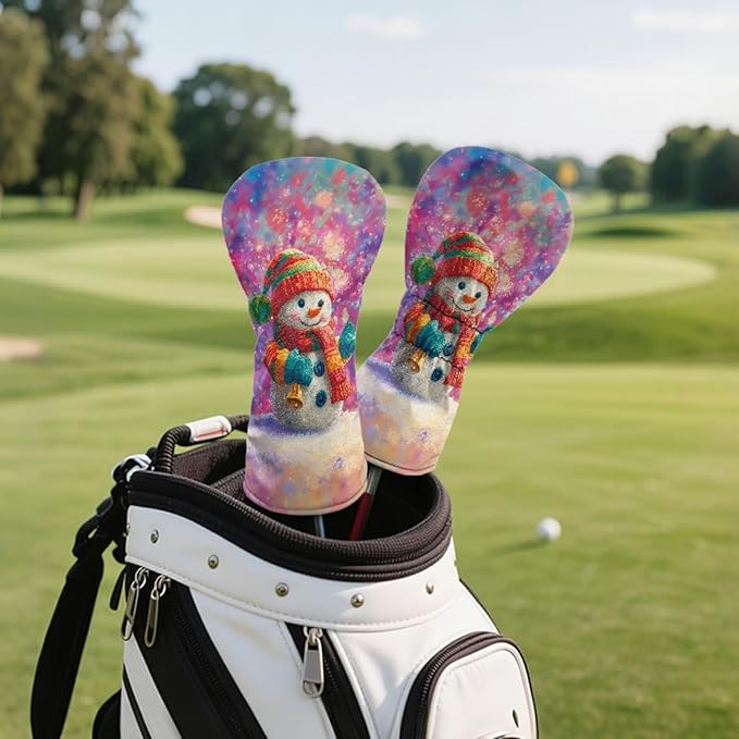 Golf Club Head Covers for Club Protective, Waterproof PU Leather Driver Fairway Wood Hybrid Head Cover