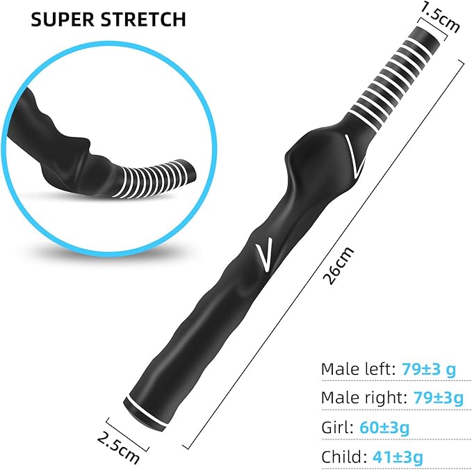 KINGRASP(2 Piece) Golf Club Grip, Golf Swing Trainer Training Grip, Left and Right Hand Auxiliary Practice Teaching aids,Help Kids and Woman Beginner Learn Correct Grip Posture.