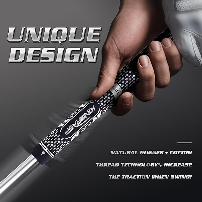 Premium Hybrid Golf Grips (13 Pack) - High Traction Rubber Golf Club Grips with Enhanced Feedback | Includes 13 Grips + 15 Tapes + 1 Rubber Vice | All-in-One Replacement Grip Kit for Golf Clubs