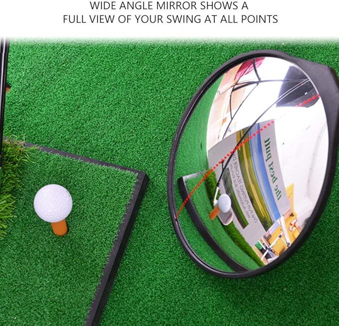 Golf Practice Mirror, 360 Degrees Golf Putting Alignment Mirror Convex Reflective Golf Swing Mirror Wide Angle Golf Training Aid for Golf Corrective Action