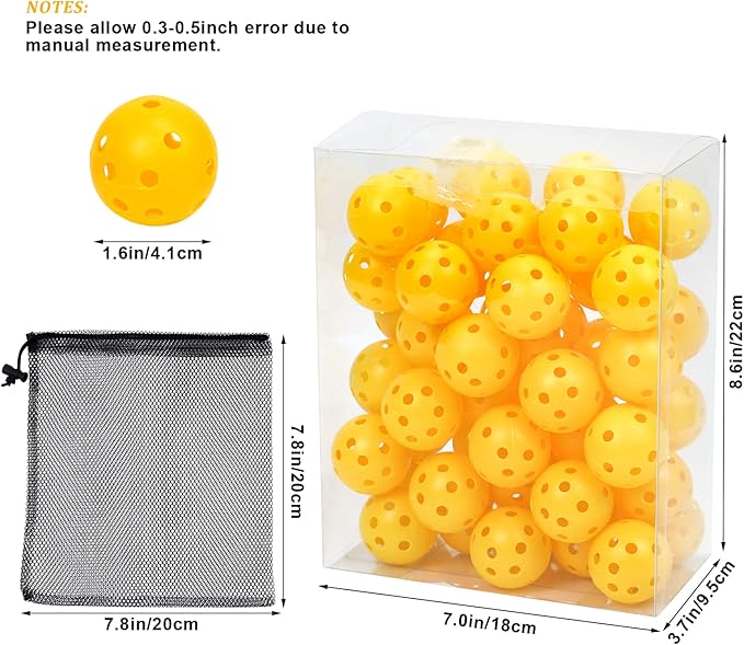 Plastic Golf Balls Practice Limited Flight Golf Training Ball Hollow Swing Practice Indoor Golf Balls with Mesh Drawstring Bag for Backyard Driving Range or Outdoor