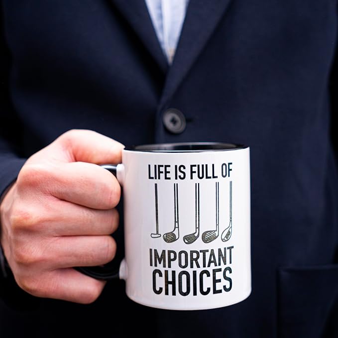 decorluxes Golf Gifts for Dad 11oz Ceramic Mug, Best Dad by Par Mug, Funny Golf Gift for Men, Husband, Gifts for Father’s Day, Birthday (Design 3)