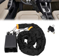 Universal Cars Steering Wheel Lock, Seat Belt Lock, Club Steering Wheel Lock, Lightweight & Portable, Car Security Anti-Theft Device Fits Most Vehicles, SUVs, Golf Carts, Includes 2 Keys (Black)