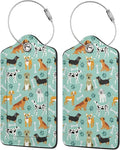 TSA Approved Luggage Tags for Suitcases Dog 2 Pack Funny Leather Carnival Cruise Airport Cute Travel Name Tags Golf Bag tag Ships Essentials Privacy Cover ID Label for Women Men