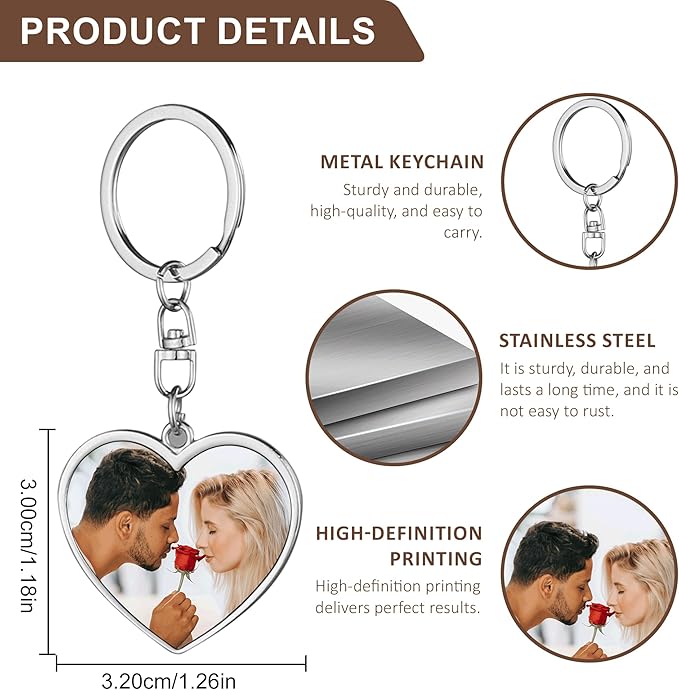 Custom Keychains with Picture Personalized Photo Logo Text Customized Key Chain for Boyfriend Dad Men Women Gifts