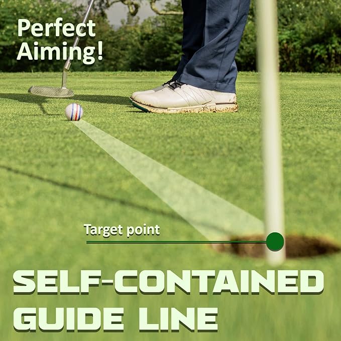 1 Pack 360° Triple Line Golf Ball Marker，Golf Ball Line Marker Tool，Golf Ball Marker Stencil，Alignment Ball Marker，Golf Accessories