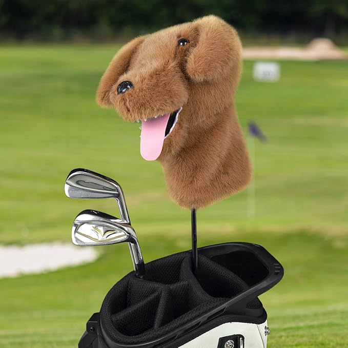 Craftsman Golf Golden Retriever Yorkshire Terrier Bernese Mountain Dog Border Collie Soft Cute Soft Plush Animal Driver Wood Headcover Head Cover Travel Protector Gifts for Men Women