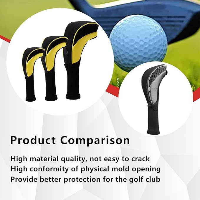 Golf Head Covers for Fairway Woods Driver Hybrids 5 Pieces Nylon Mesh Sports Fan Golf Club Headcovers-Golf Accessories for Men Women.