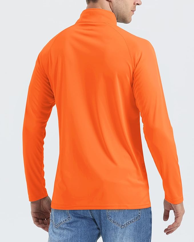 Boladeci Men's UPF 50+ Sun Shirts 1/4 Zip Long Sleeve SPF UV Protection Lightweight Quick Dry Quarter Zip Golf Shirts