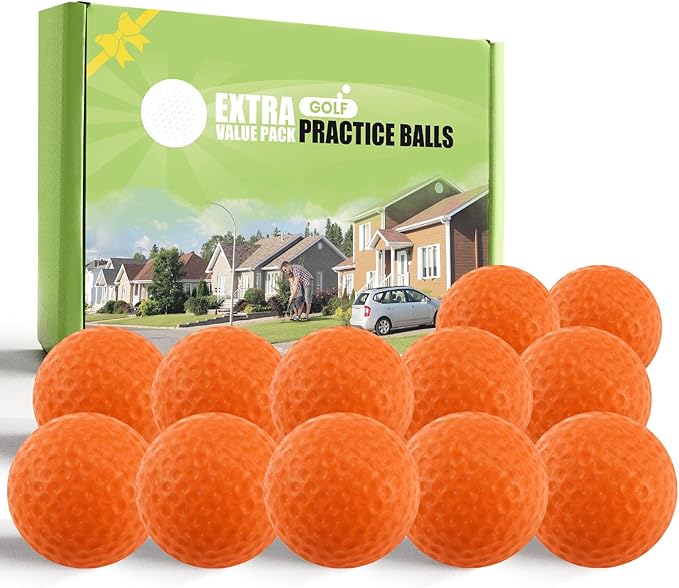 FINGER TEN Golf Practice Balls More Weight Real Ball Travel Value 12/24 Pack, 1/3 Distance of Regulation Golf Ball for Backyard Garden School, Ture Flight Feel Indoor Outdoor Use